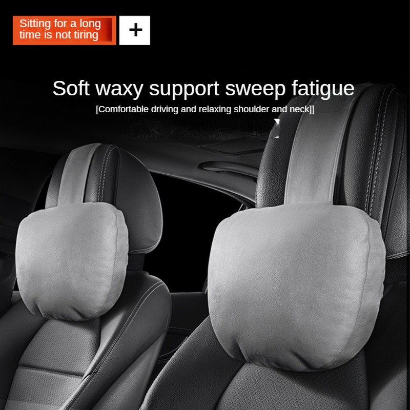 Forbell Car Headrest Pillow Suede Fabric Car Neck Pillow Car Seat Pillow  Rest Headrest Memory Foam Headrest Car Headrest