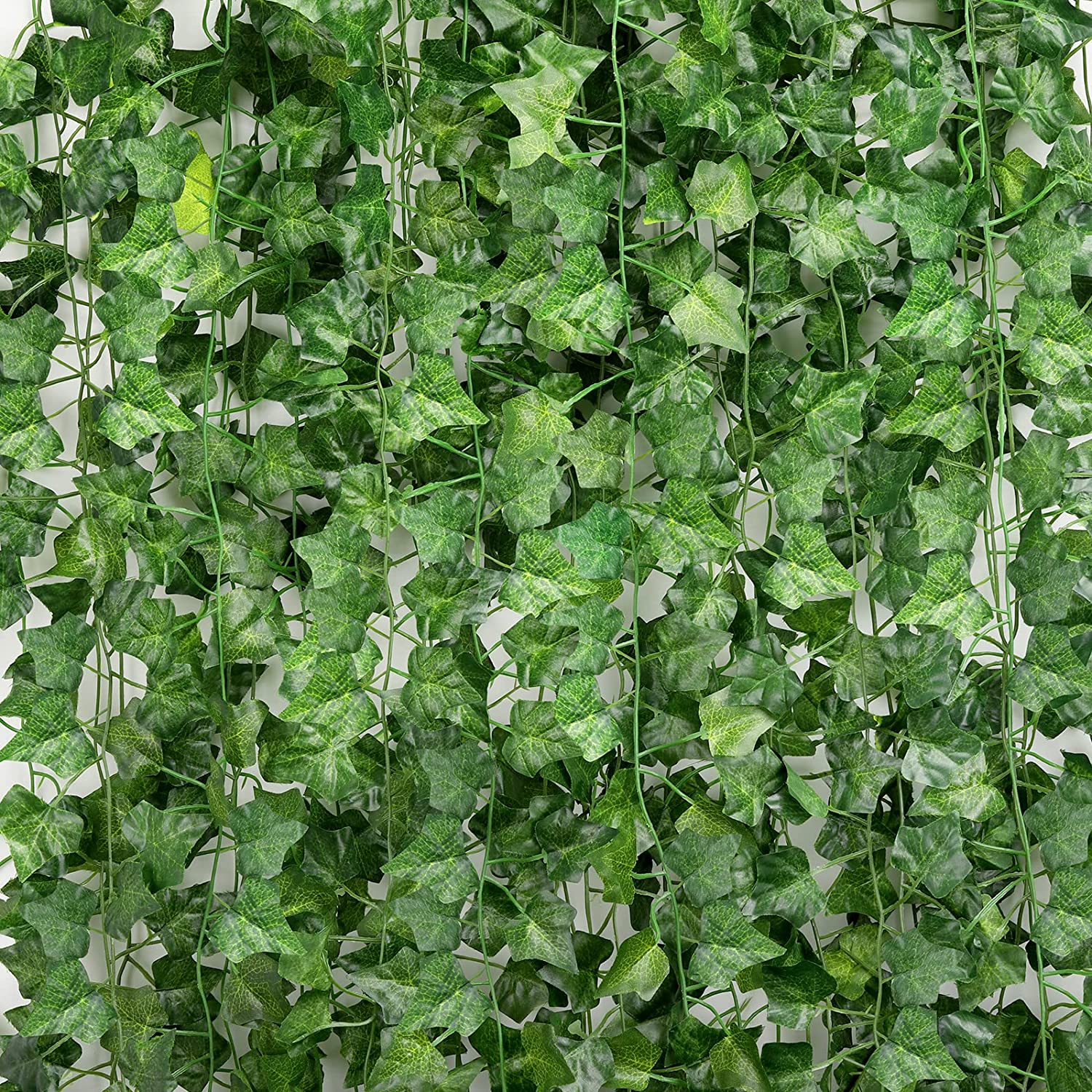 36 Strands 248Ft Fake Ivy Garlands Leaves Artificial Vines Faux Green Hanging Plants for Bedroom Wall House Decor Outdoor Wedding Photography