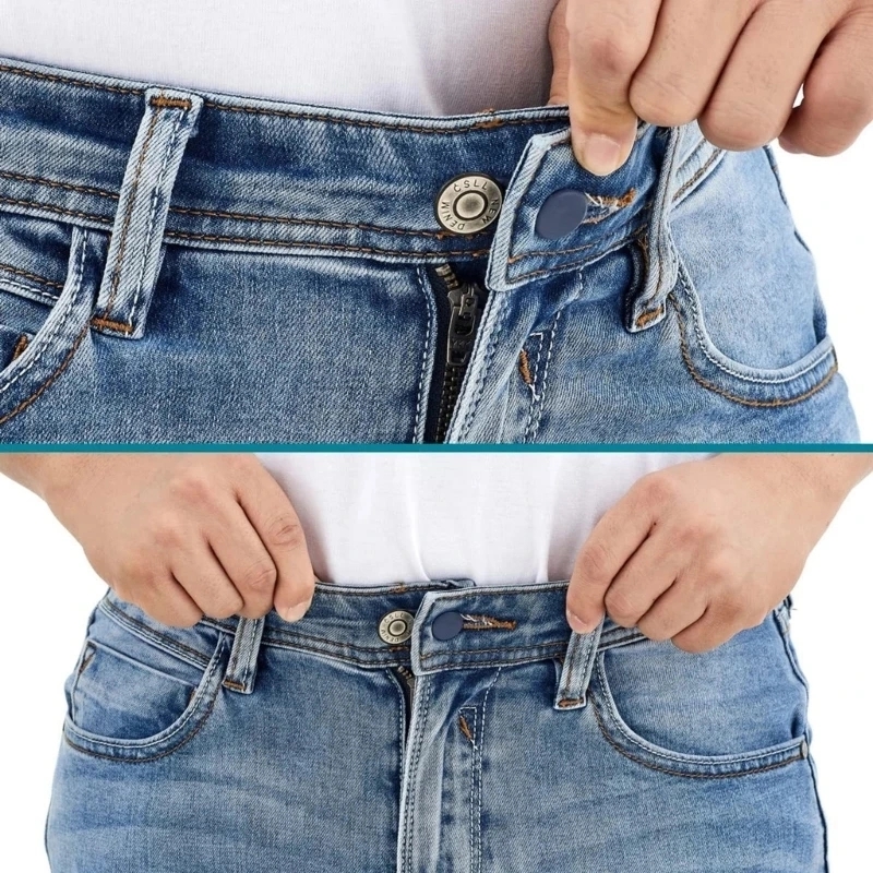 5pcs-set Retractable Bouton Taille Rallonge pour Pantalon Pour Hommes  Femmes Jeans