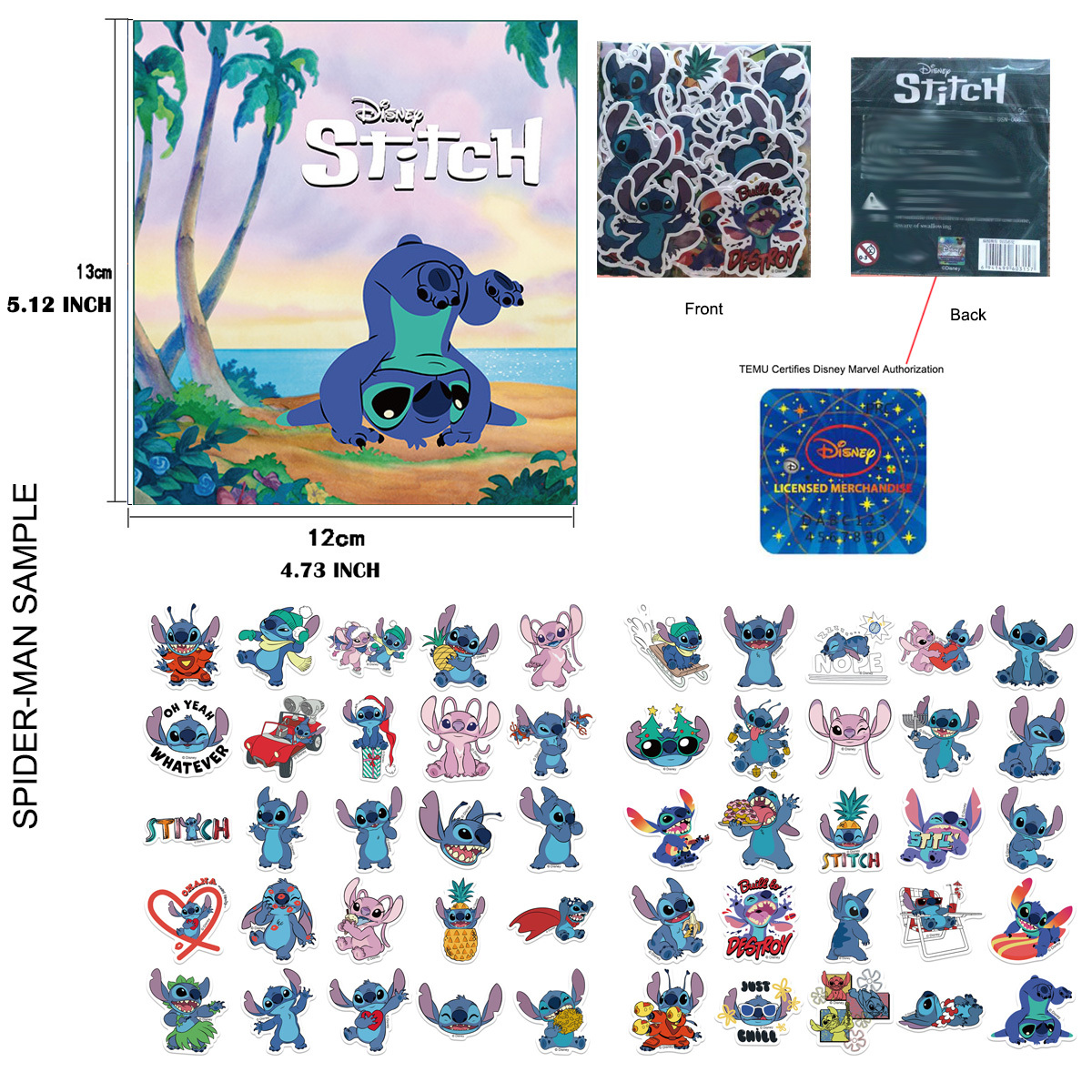 Lilo & Stitch Stickers, Vinyl Sticker for Laptop, Scrapbook, Phone,  Luggage, Jo
