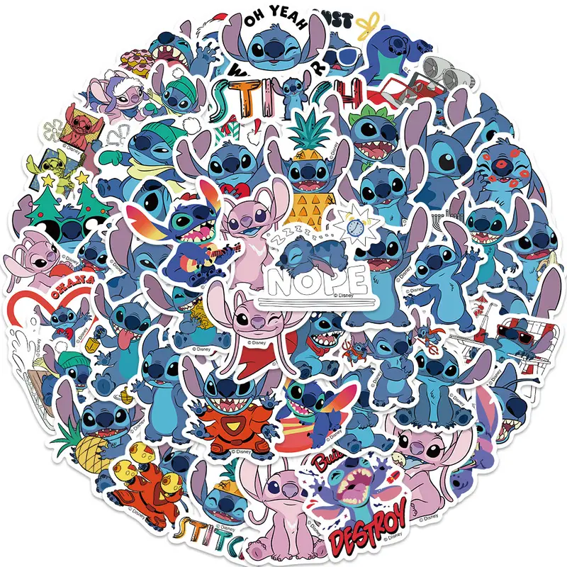 Stitch Vinyl Waterproof Stickers Gifts Cartoon For - Temu