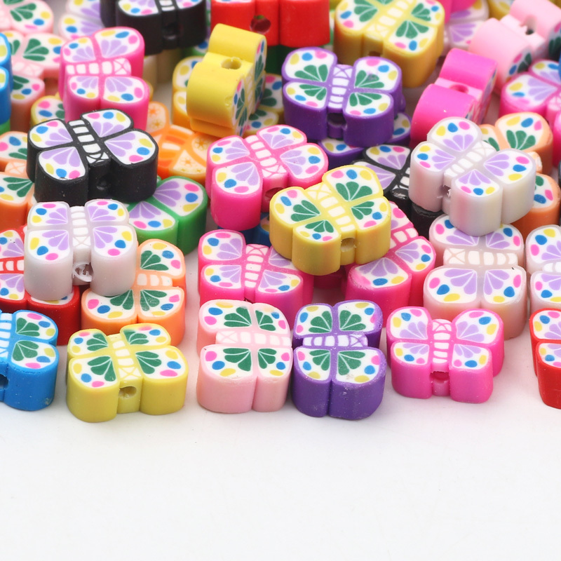 Colorful Butterfly Polymer Clay Beads