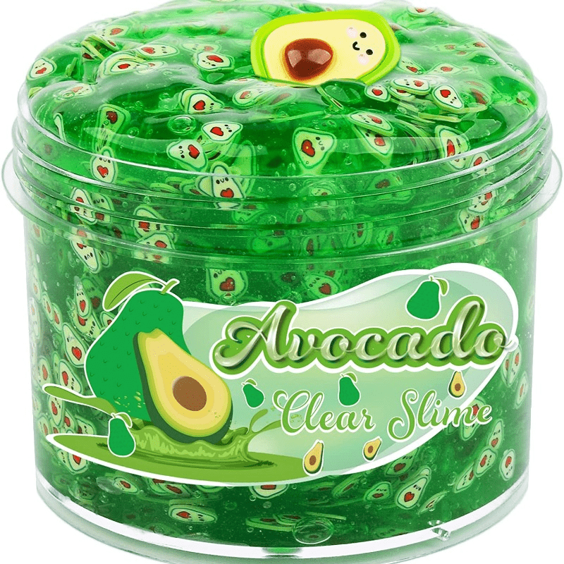 Avocado Clear Slime Green Jelly Slime Premade Crystal Water Slime
