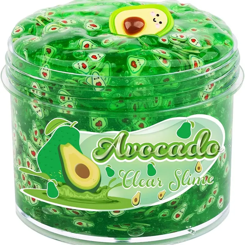 Avocado Clear Slime Green Jelly Slime Premade Crystal Water Slime