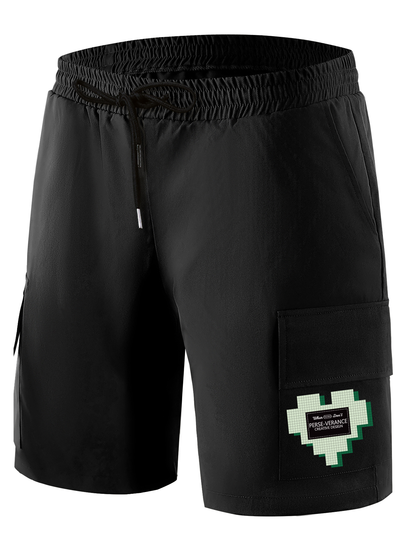 Heart Mountain Boxing Shark Pattern Cargo Shorts Men s Casual Pocket
