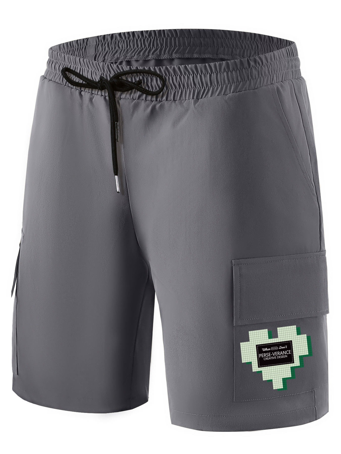 Heart Mountain Boxing Shark Pattern Cargo Shorts Men s Casual Pocket