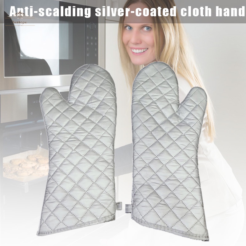 Kitchen Coated Silver Thickened High Temperature Resistant Heat Insulation  Gloves Anti-scald Baking Oven Gloves - Temu