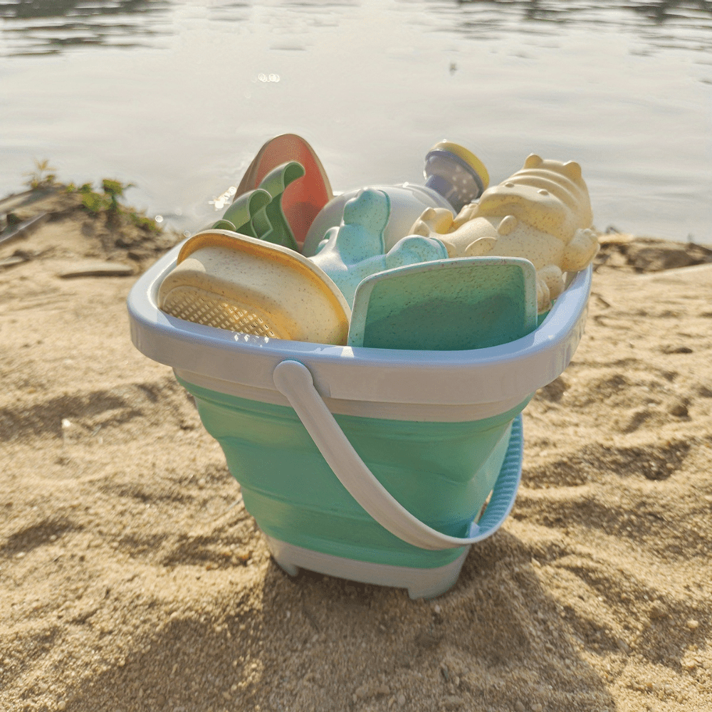 Beach Sand Toys Set Foldable Bucket Bath Toys For Kids Morandi