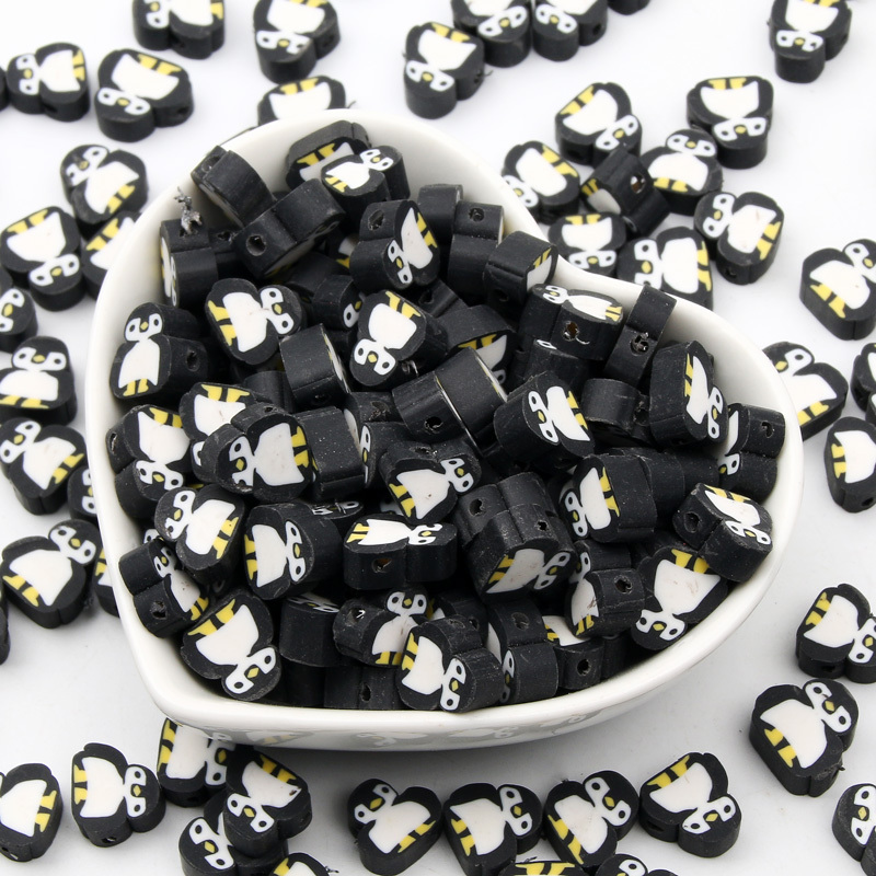 Polymer Clay Beads Black And White Checkerboard - Temu