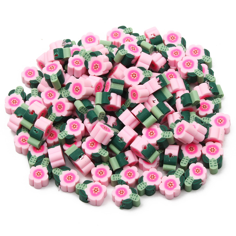 10 Color Polymer Clay Flower Beads Plumeria Flower Spacer - Temu
