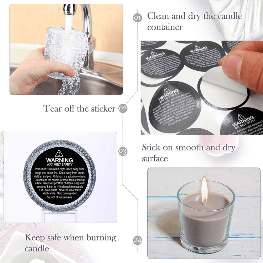 Wax Melt Safety CLP Candle Stickers