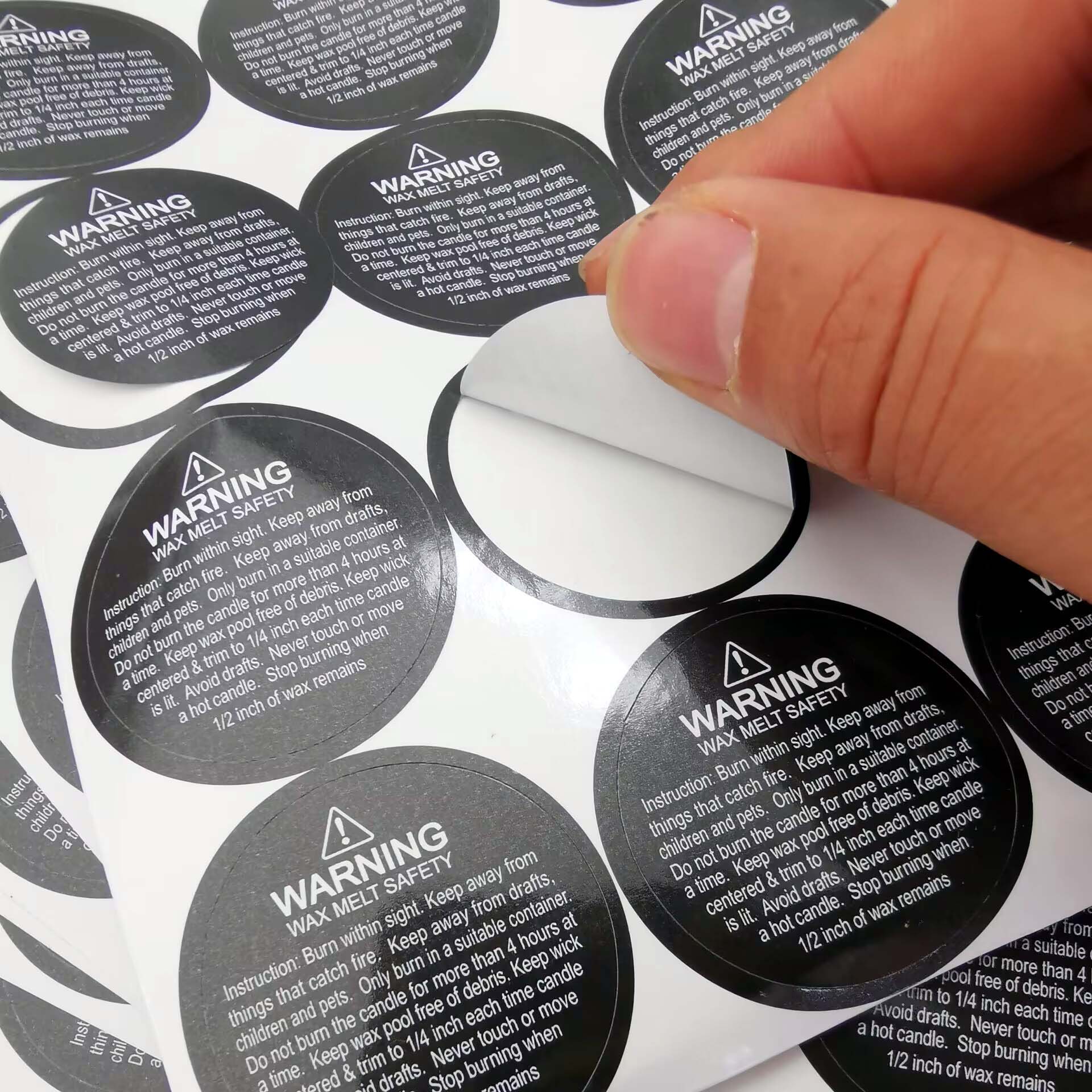 500x Candle Warning Labels Stickers, 1.5 inch Round Candle Jar Container Warning  Labels for Soy , Candle Labels Sticker for Candle Making 