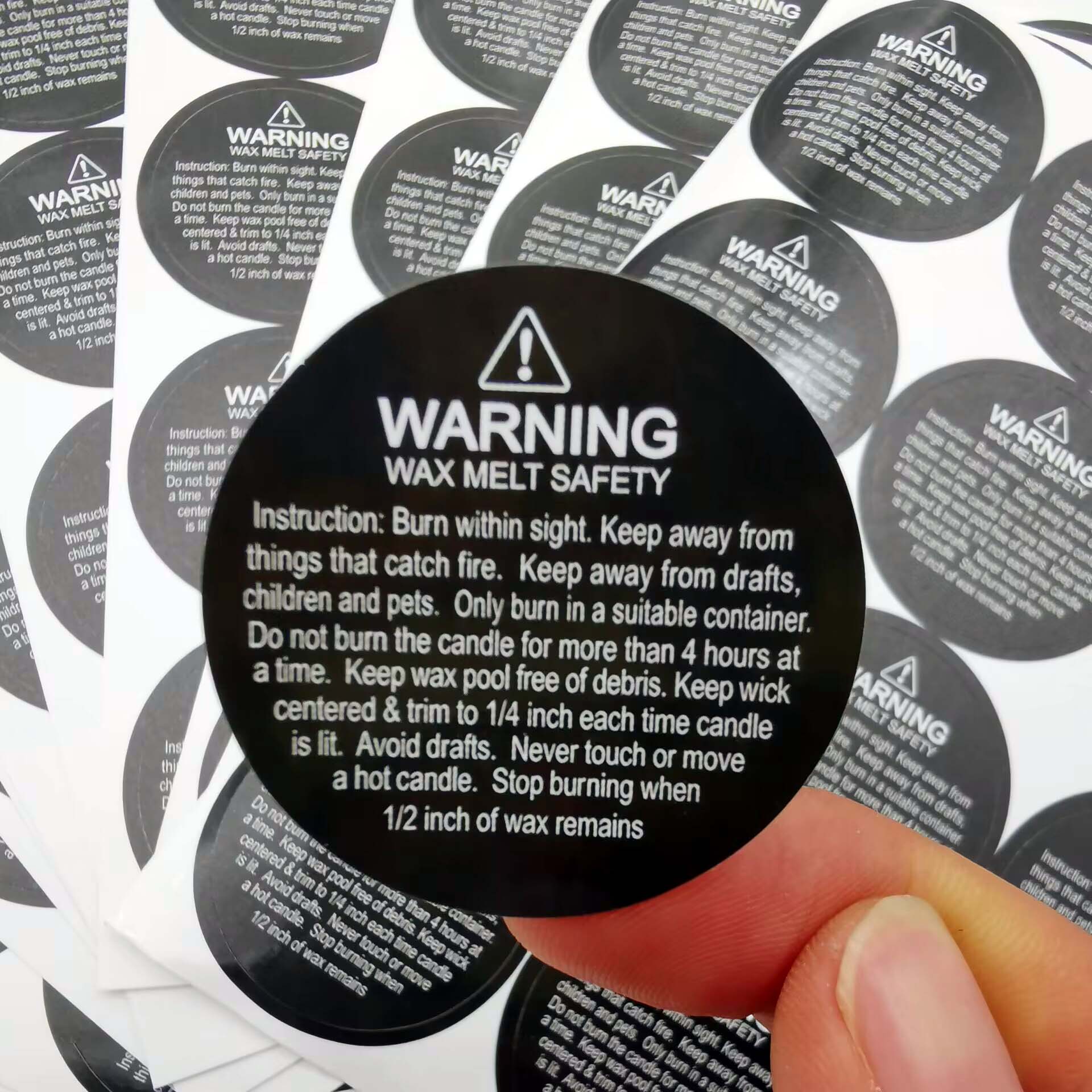  1000 PCS Candle Warning Labels, 1.5inch Round Candle