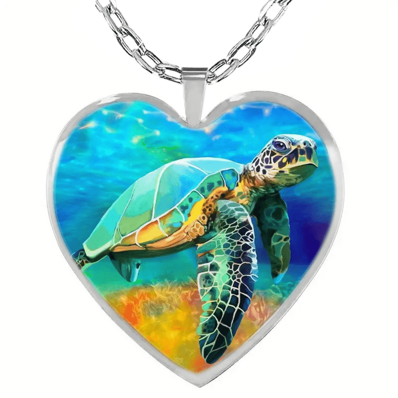 Blue clearance turtle necklace