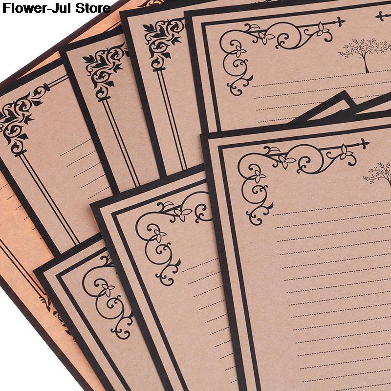 8 Sheets/Pack Vintage A5 Kraft Lace Flower Letter Paper Romantic