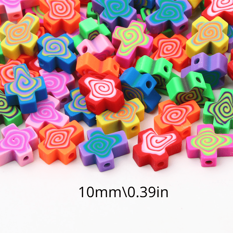 50pcs 8mm Polymer Clay Beads Round Spacer Flower Beads For Artificial  Jewelry Making, DIY Handmade Bracelet, Necklace Accessories