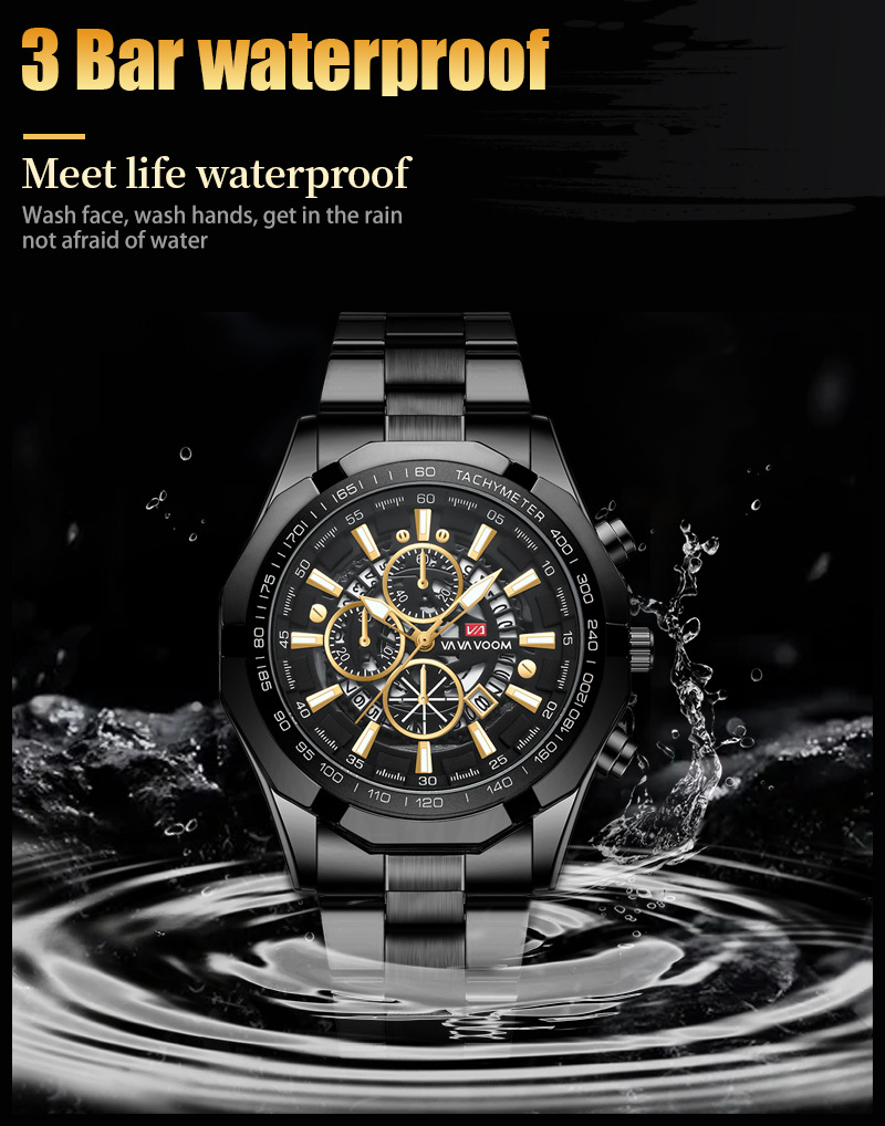 Va Va Voom Luminous Perspective Window Calendar Sports Waterproof Mens  Quartz Watch Ideal Choice Gifts, Save Money Temu