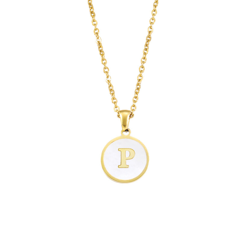 Enamel Initial Charm P / Gold