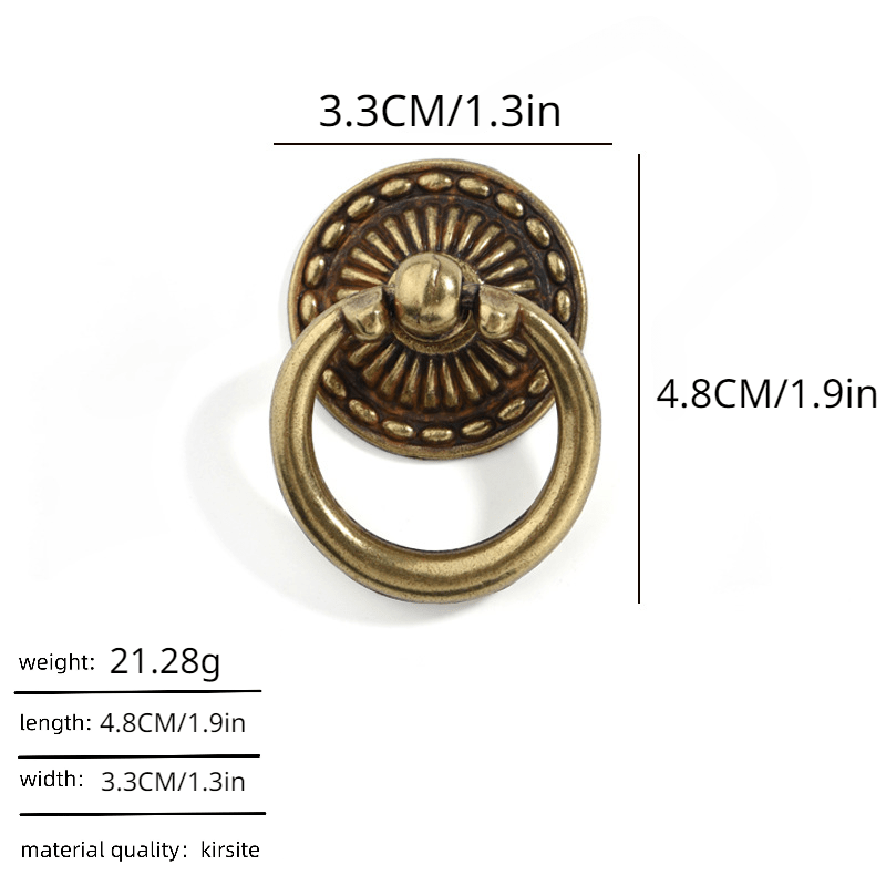 Antique Bronze Round Ring Pulls Retro European Style Cabinet - Temu