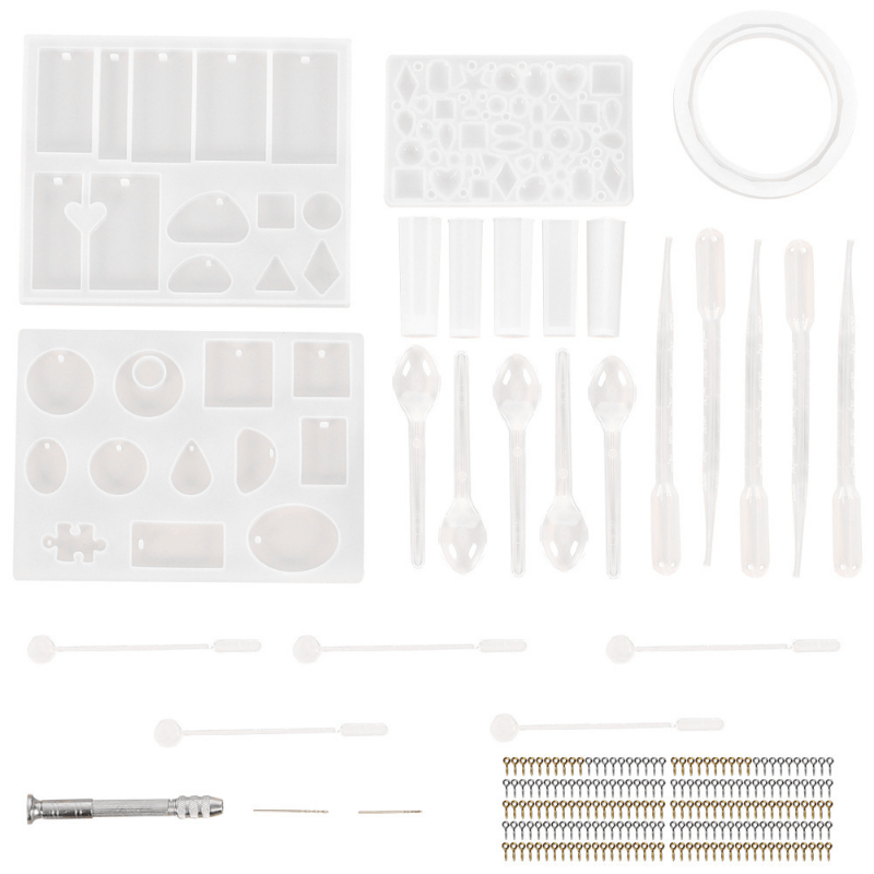 YUTUY Stampi per Resina,Stampi Resina contiene Set di Strumenti per Il Fai  da Te 111pcs,DIY Stampo Silicone Colata per Resina,Trasparente Stampi Resina  per Creazione di Pendenti : : Casa e cucina