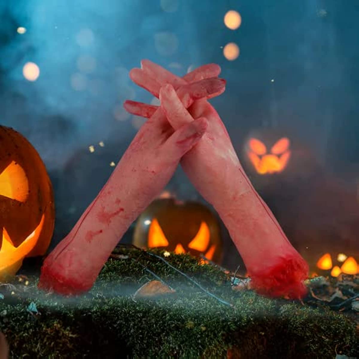 Halloween Simulation Fake Hand with Cloth Arm Realistic Bloody