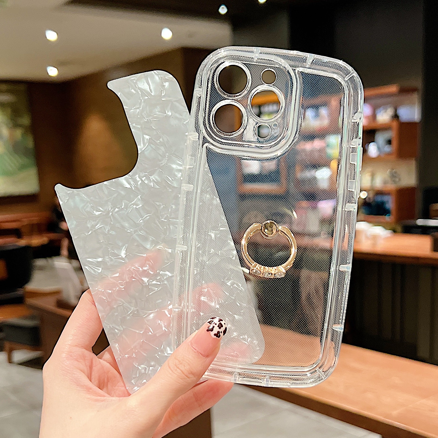 Glitter Phone Case With Ring Holder For Iphone 15 14 13 Pro Max - Temu