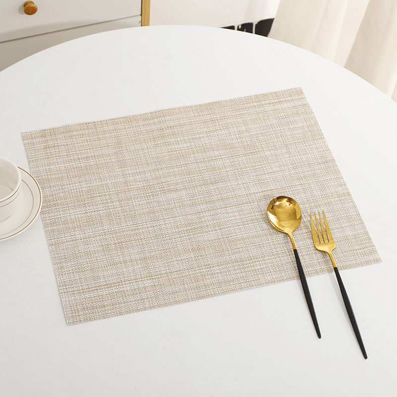 Placemats Set of 4 Washable Faux Linen Thick Table Placemats Heat