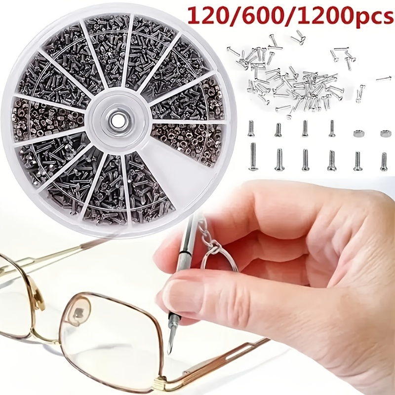 Branded 1000 Pcs Tiny Screws Nut with Screwdriver for Watch Eyeglass Repair Tool Set