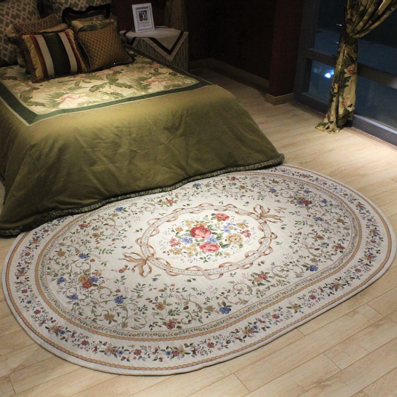 Luxury Oval Vintage Area Rug Non slip Soft Floral Carpet For - Temu