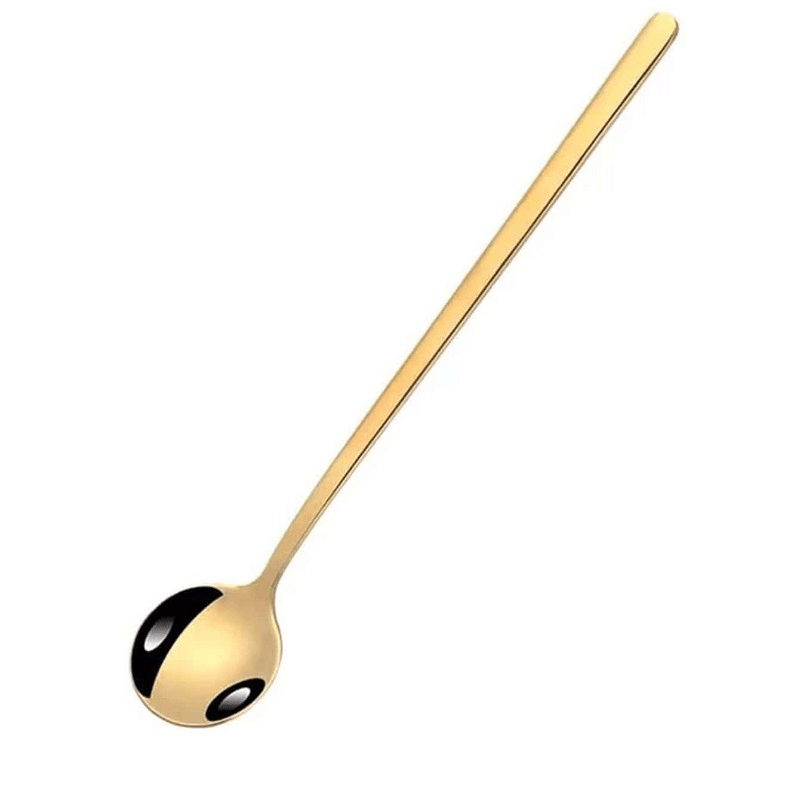 Generic Spoons,6pcs-Gold Cooking Spoon With Stand