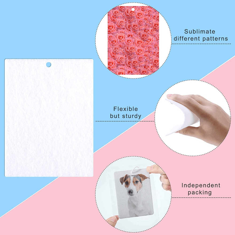 100 Pcs Sublimation Air Fresheners Blanks with 100 Pcs