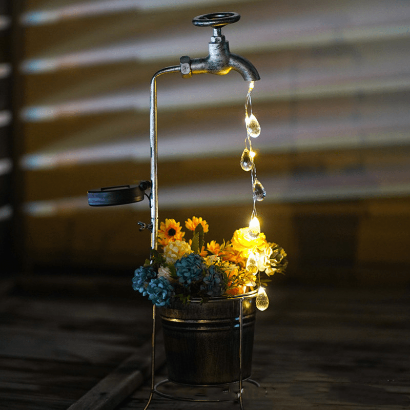 Jardinière solaire en pot de fleurs Lampe décorative illuminée pour la  maison et le jardin, 1x