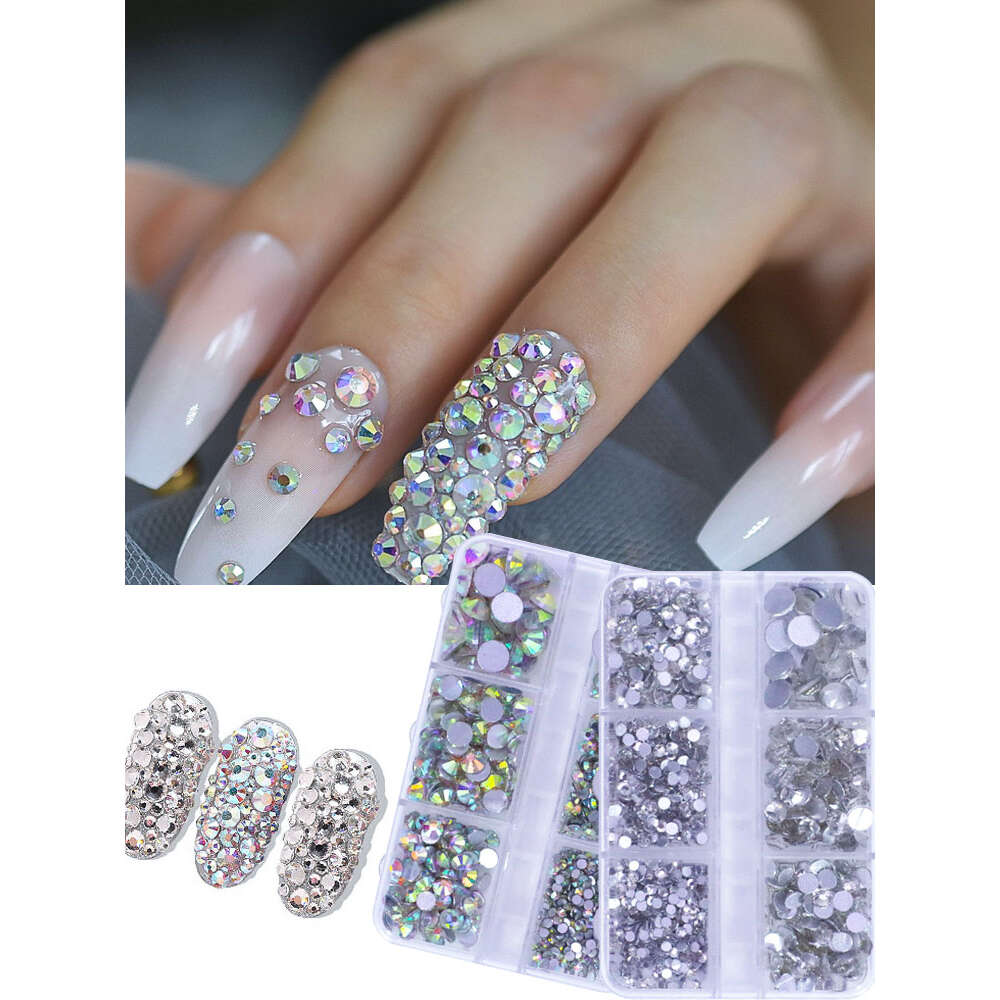 1440 PCS Flat Back Mixed Nail Art Crystals - 3D Nail Accessories