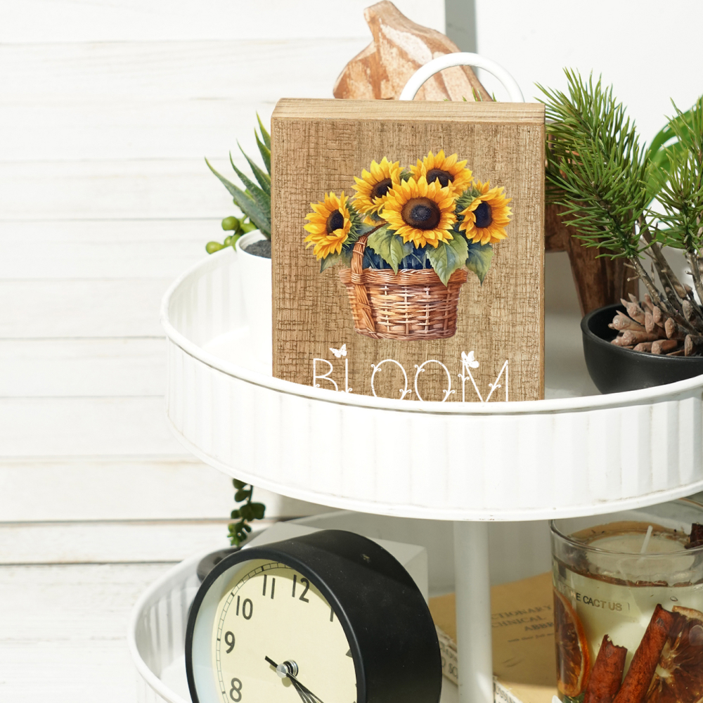 1pc Panneau En Bois Sunflower Box Décoration Bureau Travail - Temu France