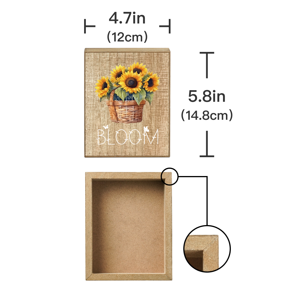 1pc Panneau En Bois Sunflower Box Décoration Bureau Travail - Temu France