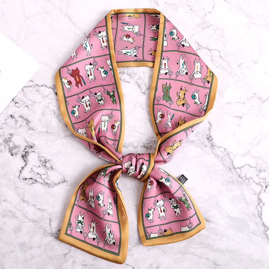 Classic Thin Skinny Scarf Elegant Long Ribbon Neckerchief Vintage Flower  Print Hairband Women Twilly Scarf Decoration Accessories - Temu