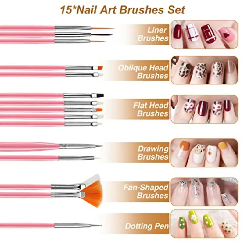 acrylic nail art kit nail art manicure set acrylic powder brush glitter file french tips uv lamp nail art decoration tools nail drill kit for beginners with everything at home details 6