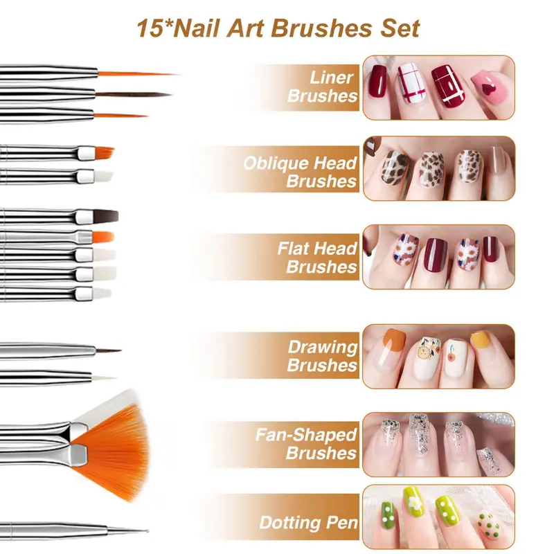 acrylic nail art kit nail art manicure set acrylic powder brush glitter file french tips uv lamp nail art decoration tools nail drill kit for beginners with everything at home details 7