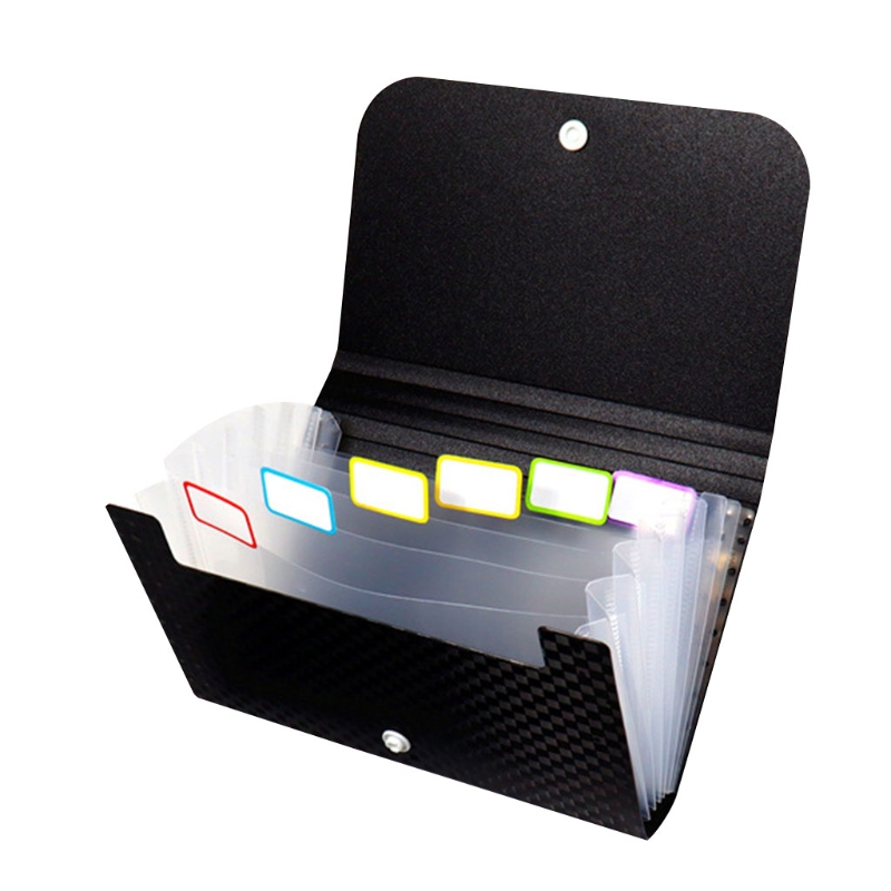 1pc A6 Size Small Organ Pipe Bag, Small File Wallet With Receipt Folder, Folding Folder, 7-layer Storage, And With Self-adhesive Index Labels For Categorized Storage