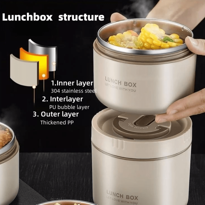 Microwaveable Stainless Steel Lunch Box Leakproof School Home