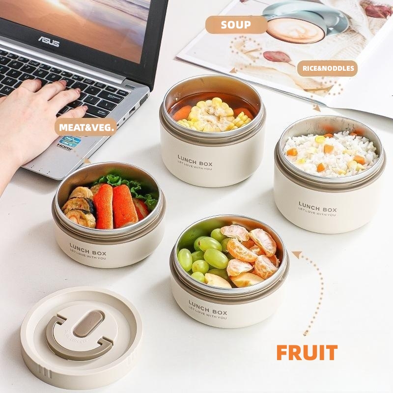 Microwaveable Stainless Steel Lunch Box Leakproof School Home