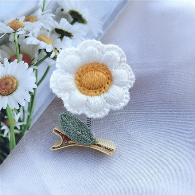 Adorable Felt Daisy Flower Hair Clips Little Girls Sweet - Temu