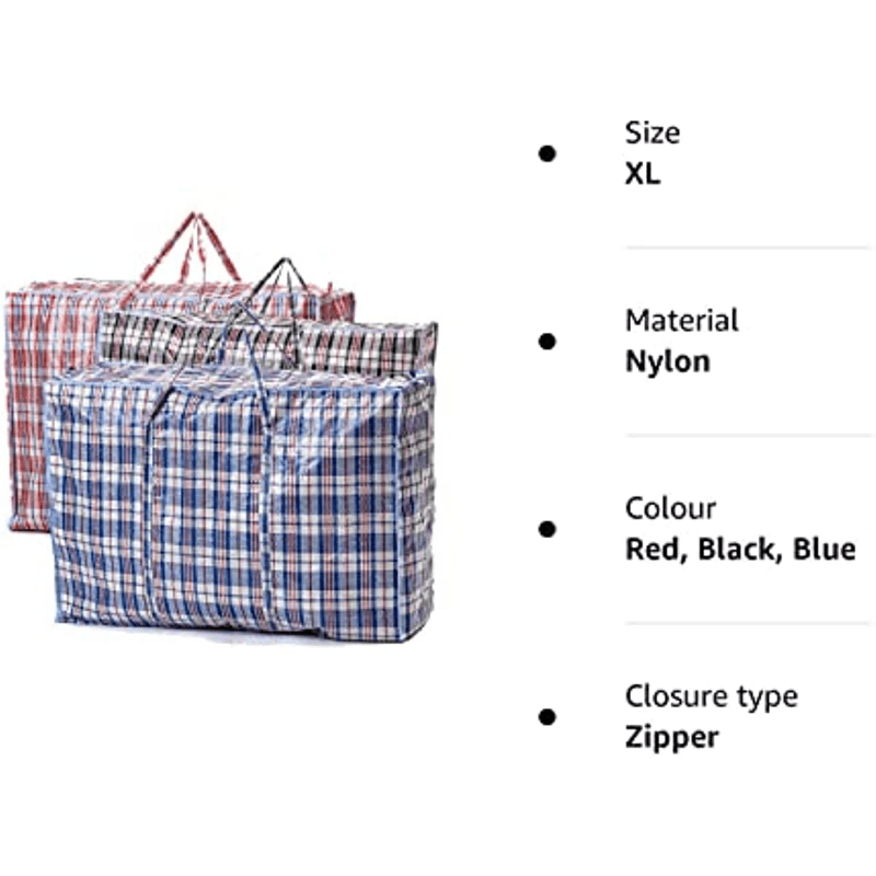 Extra Large Jumbo Reusable Strong Laundry Shopping Bags with Zip, Storage  Bag
