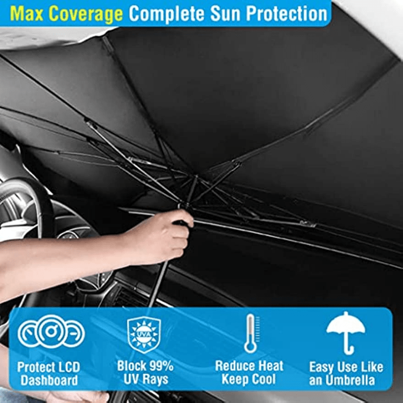 Parapluie pare-soleil de pare-brise de voiture, pare-brise de voiture  pliable Housse de pare-soleil pour bloc de rayons UV et protection contre  la chaleur solaire