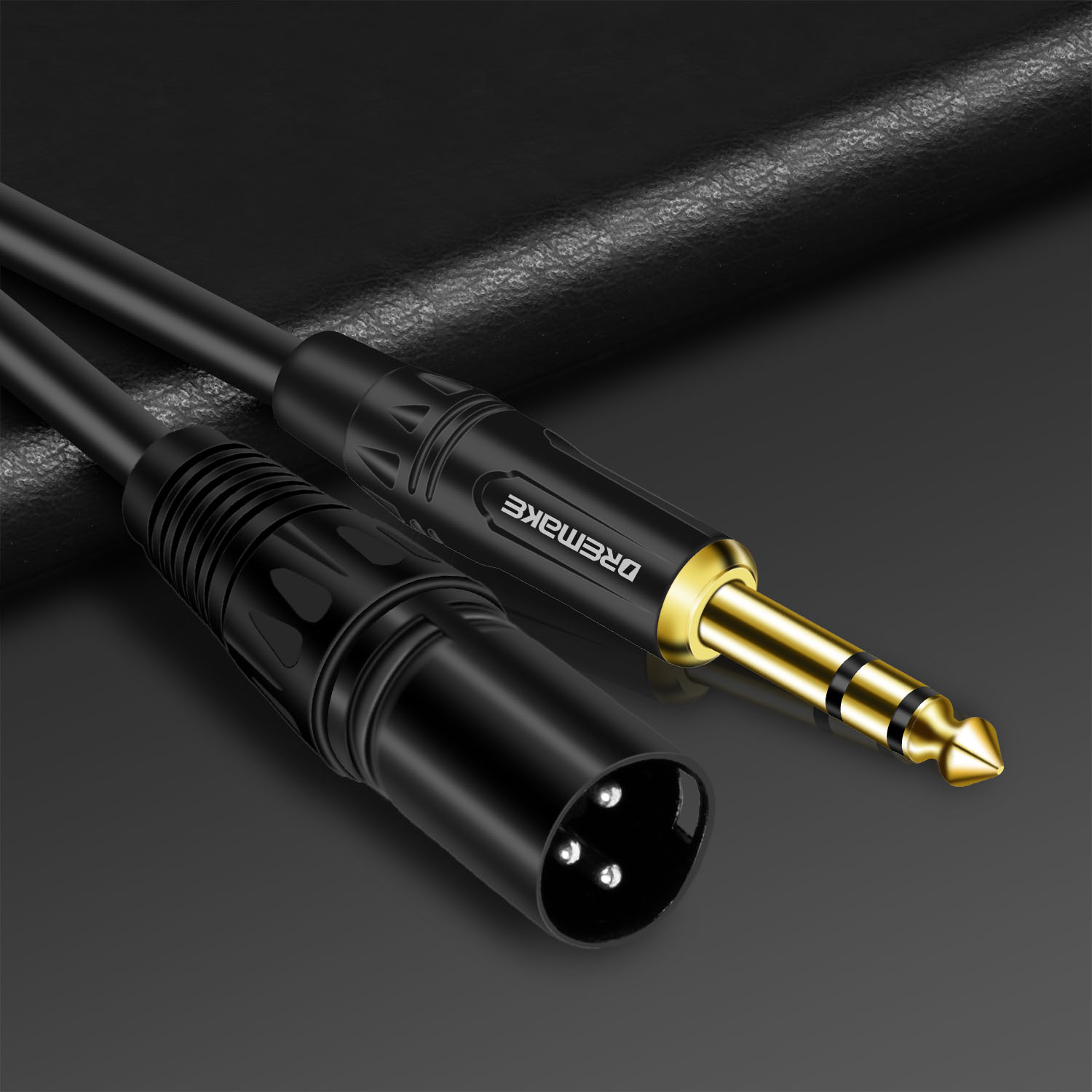 Tisino Cable XLR Macho a Jack, Trenza de nailon 6,35 mm TRS a XLR  Balanceado Cable para Micrófono, Altavoz, Amplificador, Equipo de Sonido- 1M