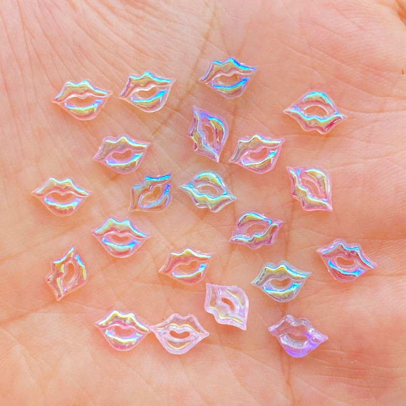 Bag Mini Cute Colored Lips Nail Rhinestones Gems Glitter - Temu