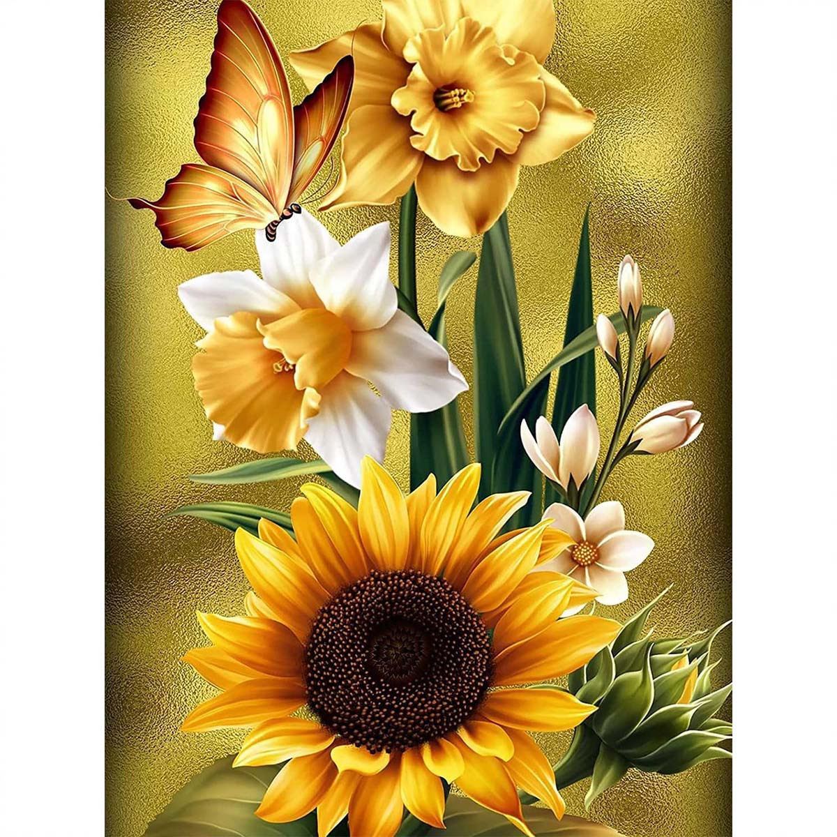 Diy 5d Diamond Painting Sunflower By Number Kits For Adults - Temu