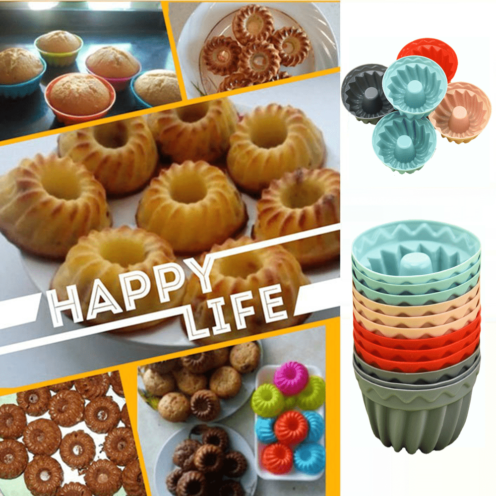 12pcs silicone heritage   cake mold mini   for fluted tube cake making baking tools and kitchen gadgets details 7