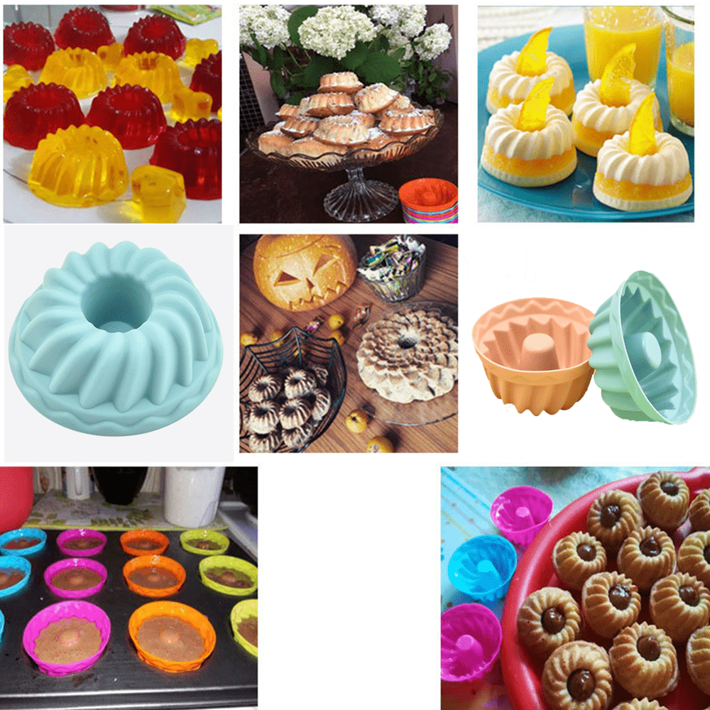 12pcs silicone heritage   cake mold mini   for fluted tube cake making baking tools and kitchen gadgets details 8