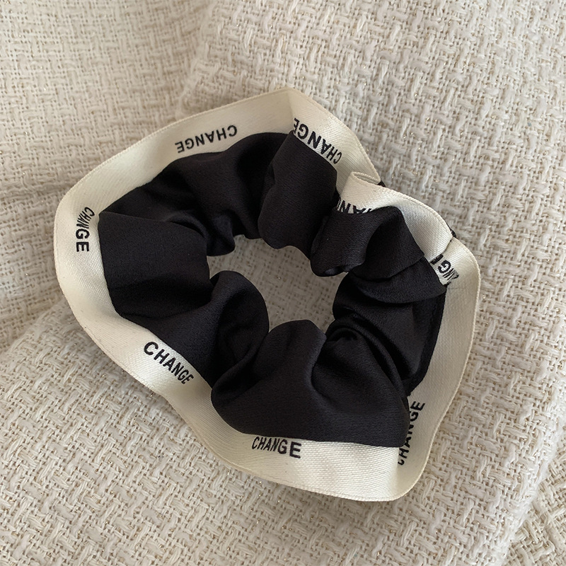 Contrast Trim Hair Tie Elastic Ponytail Holder Accessories